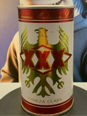 Vintage Beer Can XXX Cerveza Clara Pull Tab Empty Mexico Steel Can